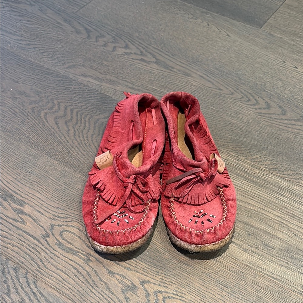 Women's Red Moccasins
